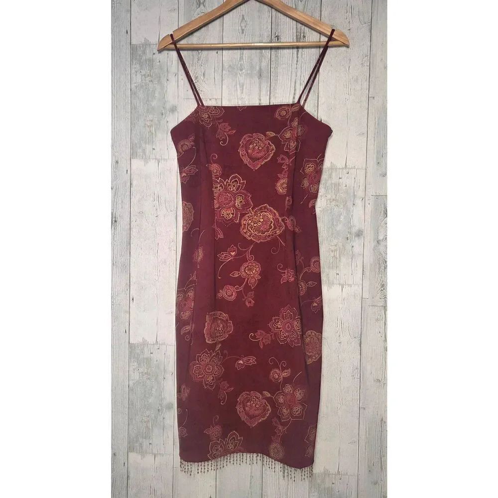VTG Rampage Paisley / Jacquard Spaghetti Strap Whimsygoth Fairycore Dress Sz. 7J